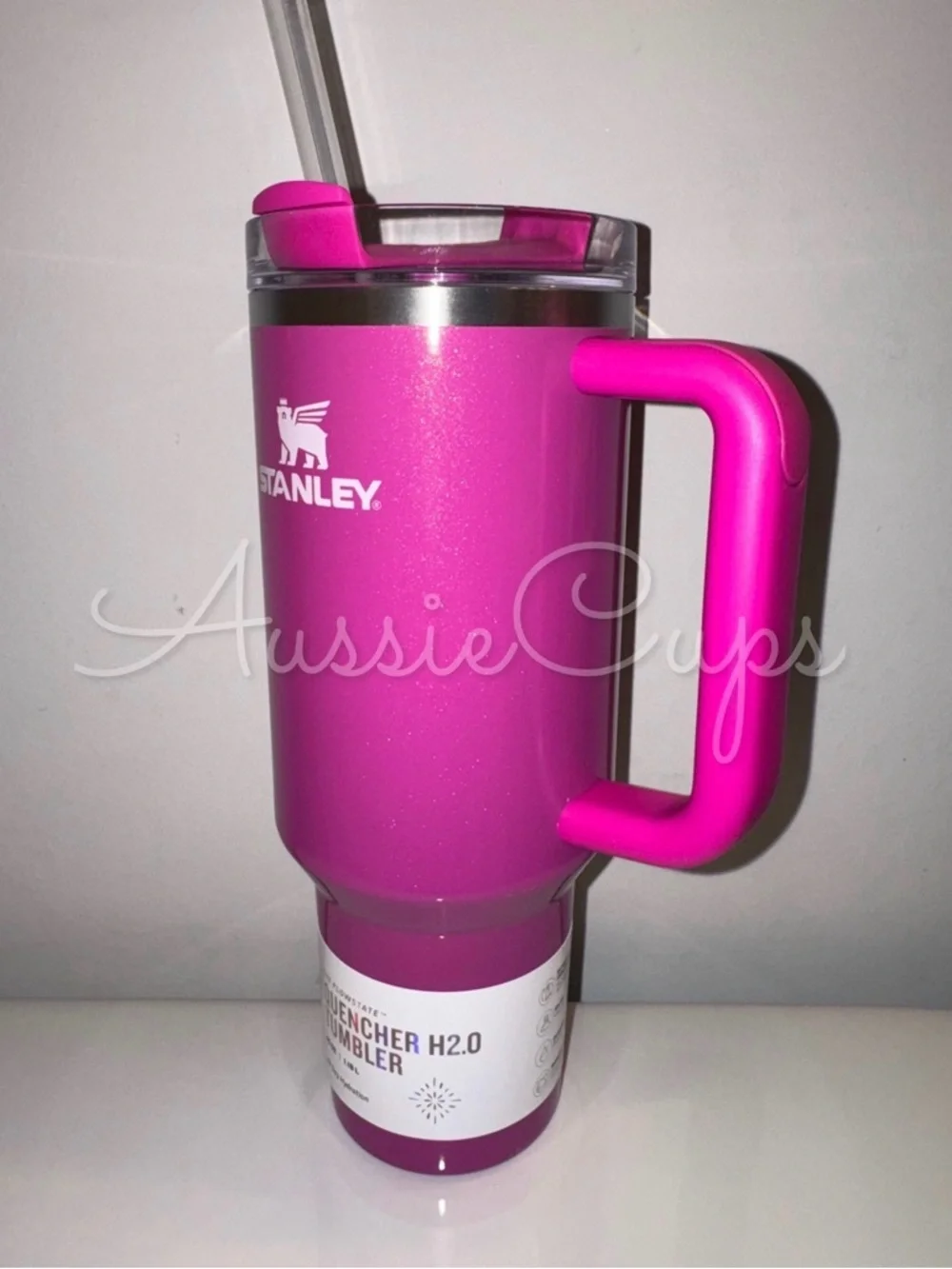 Stanley Punch Shimmer, Pink Insulated Tumbler with Handle & Straw Quencher 40 oz - Picture 2 of 10